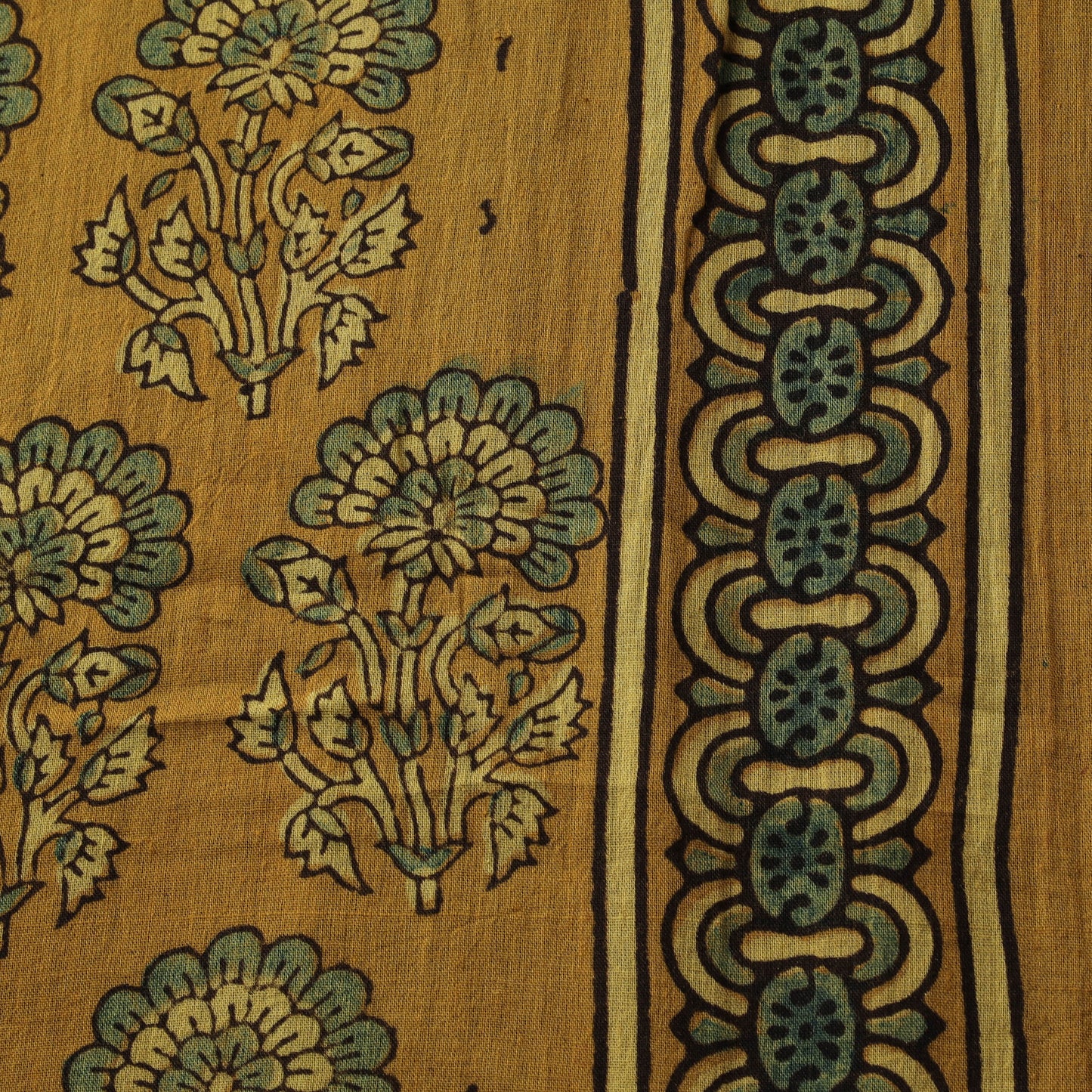 Ajrakh Hand Block Print Natural Dyed Pure Mul Cotton Fabric 02