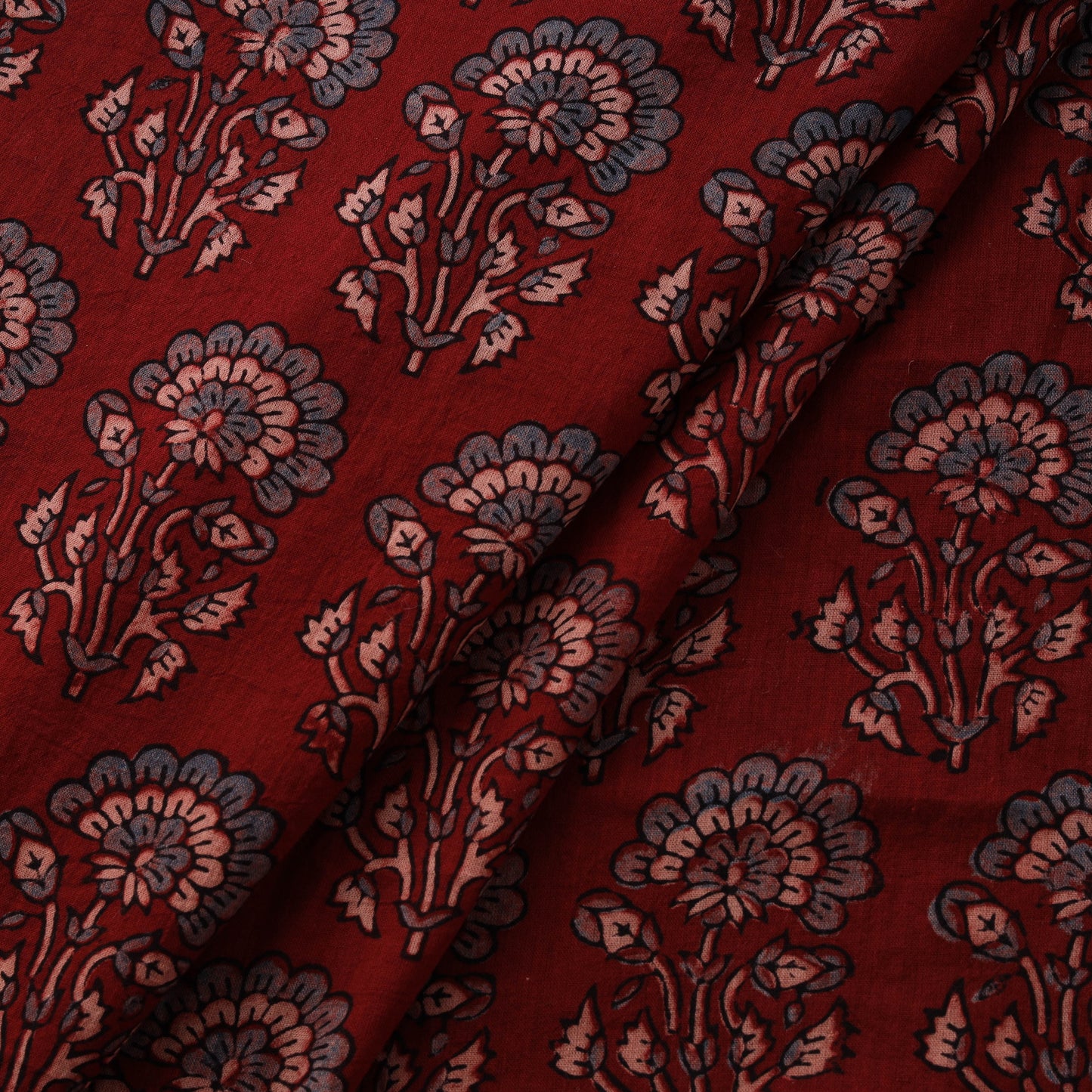 Ajrakh Hand Block Print Natural Dyed Pure Mul Cotton Fabric 03