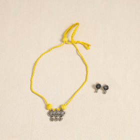 Yellow - german silver necklace set 12 - handcrafted