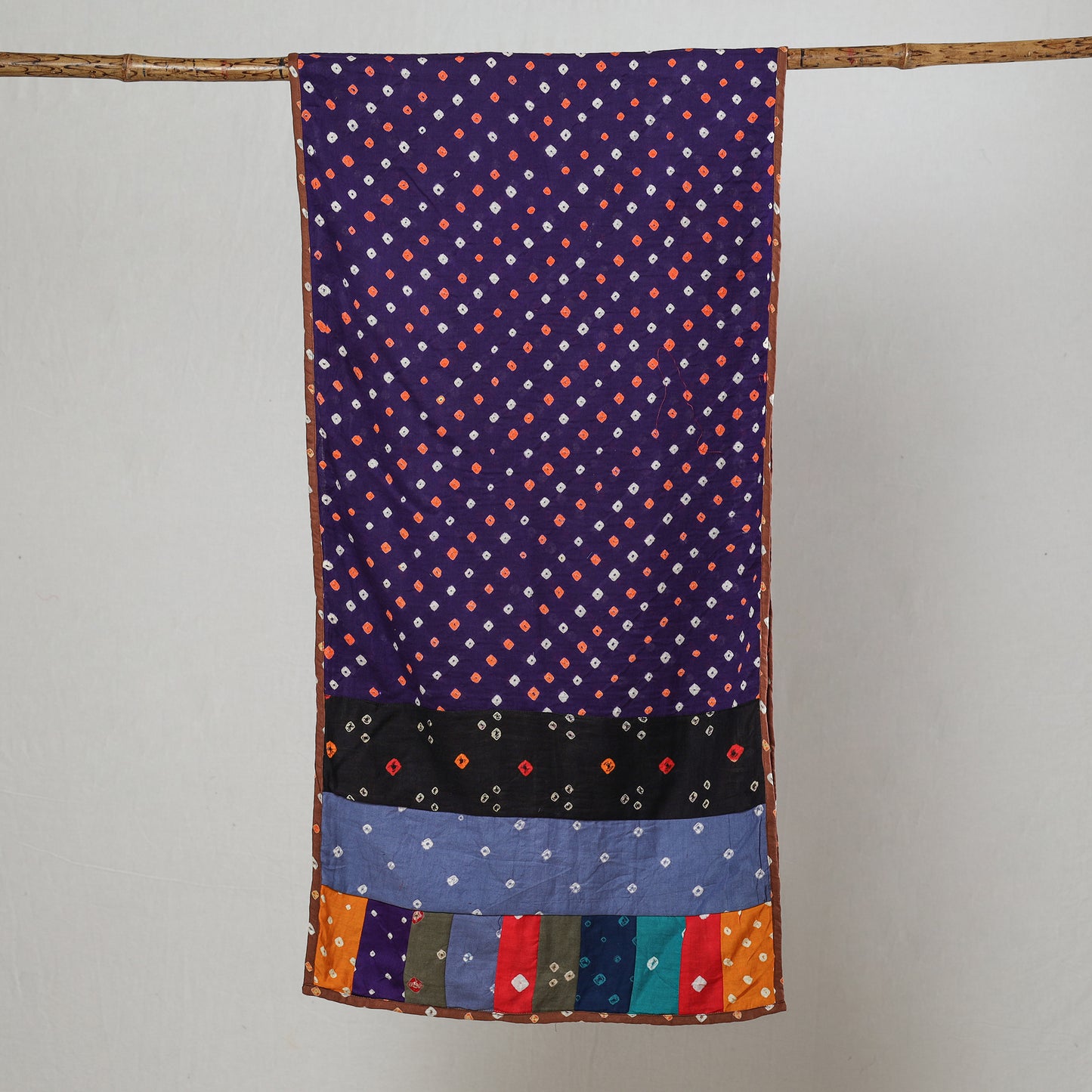 Bandhani Tie-Dye Patchwork Cotton Stole 17