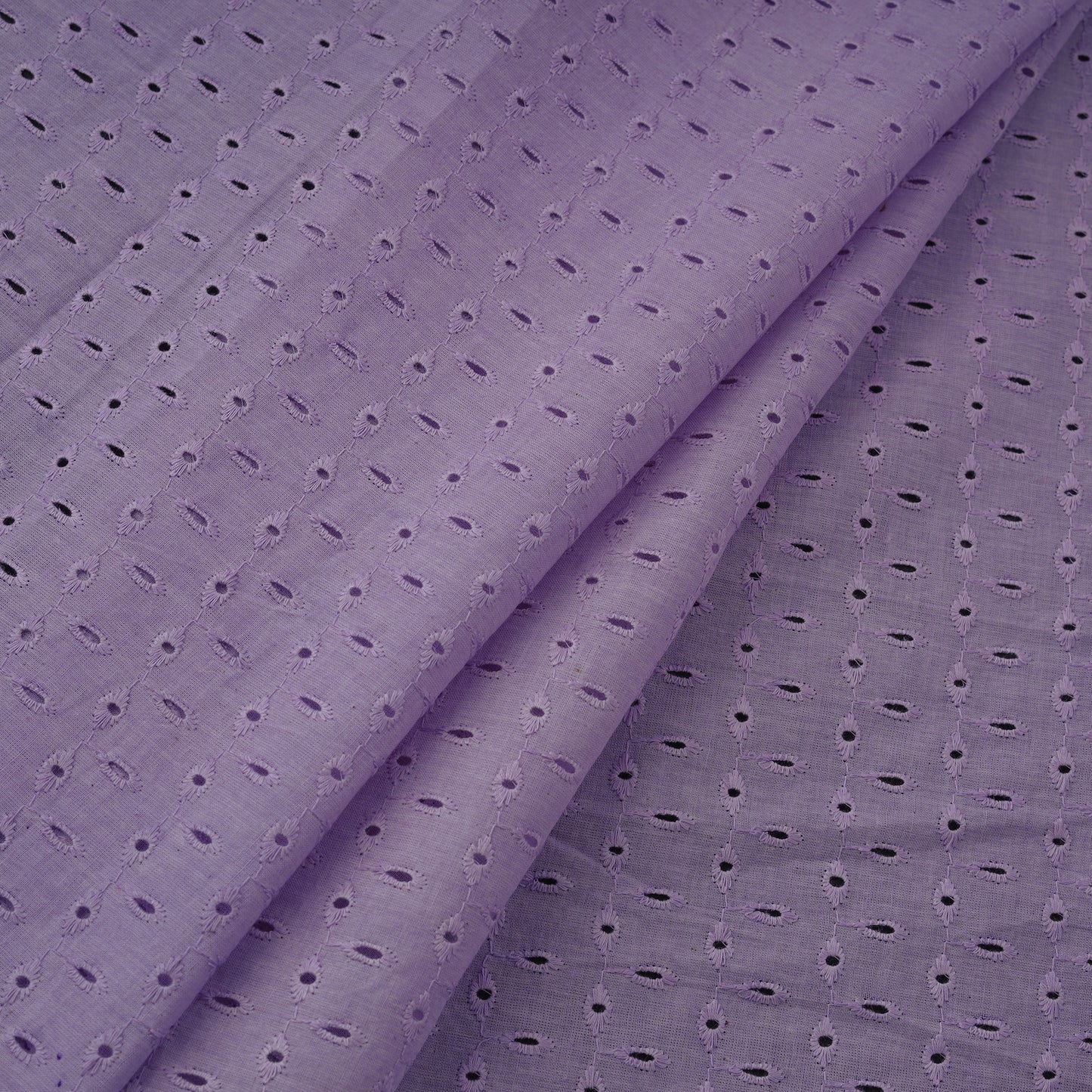 Purple - Floral Embroidered Cotton Hakoba Fabric 08