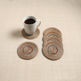 Jute Handcrafted Round Coaster (Set of 6) 09