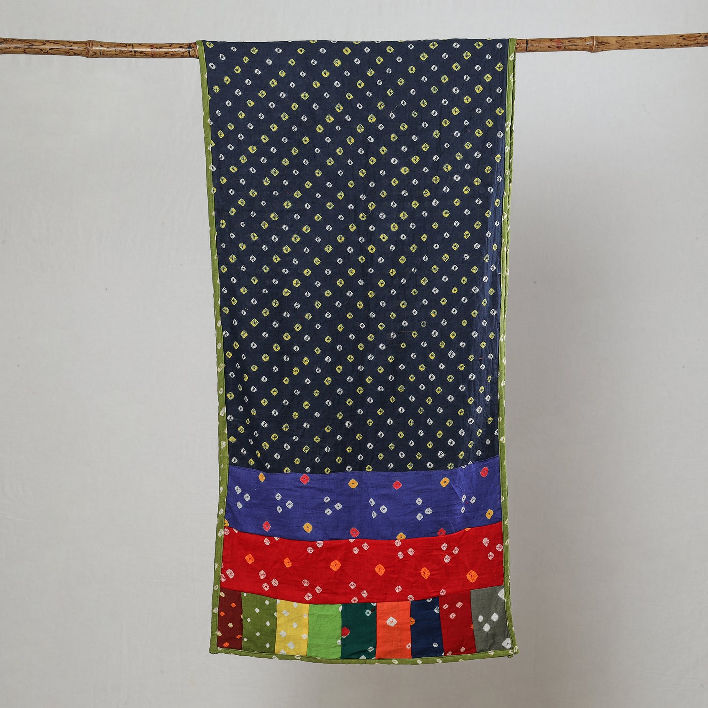 Multicolor - Bandhani Tie-Dye Patchwork Cotton Stole 12