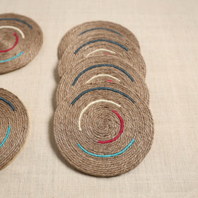 Jute Handcrafted Round Coaster (Set of 6) 10