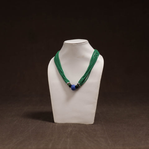 Green - Bead Work Handmade Baiga Tribal Moonga Dana Necklace 20