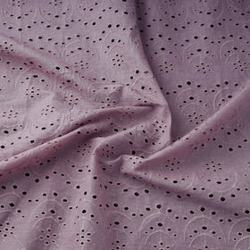  Purple Floral Embroidered Cotton Hakoba Fabric 