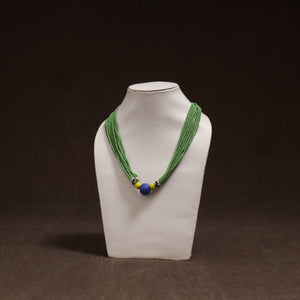 Green - Bead Work Handmade Baiga Tribal Moonga Dana Necklace 23