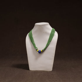 Green - Bead Work Handmade Baiga Tribal Moonga Dana Necklace 23