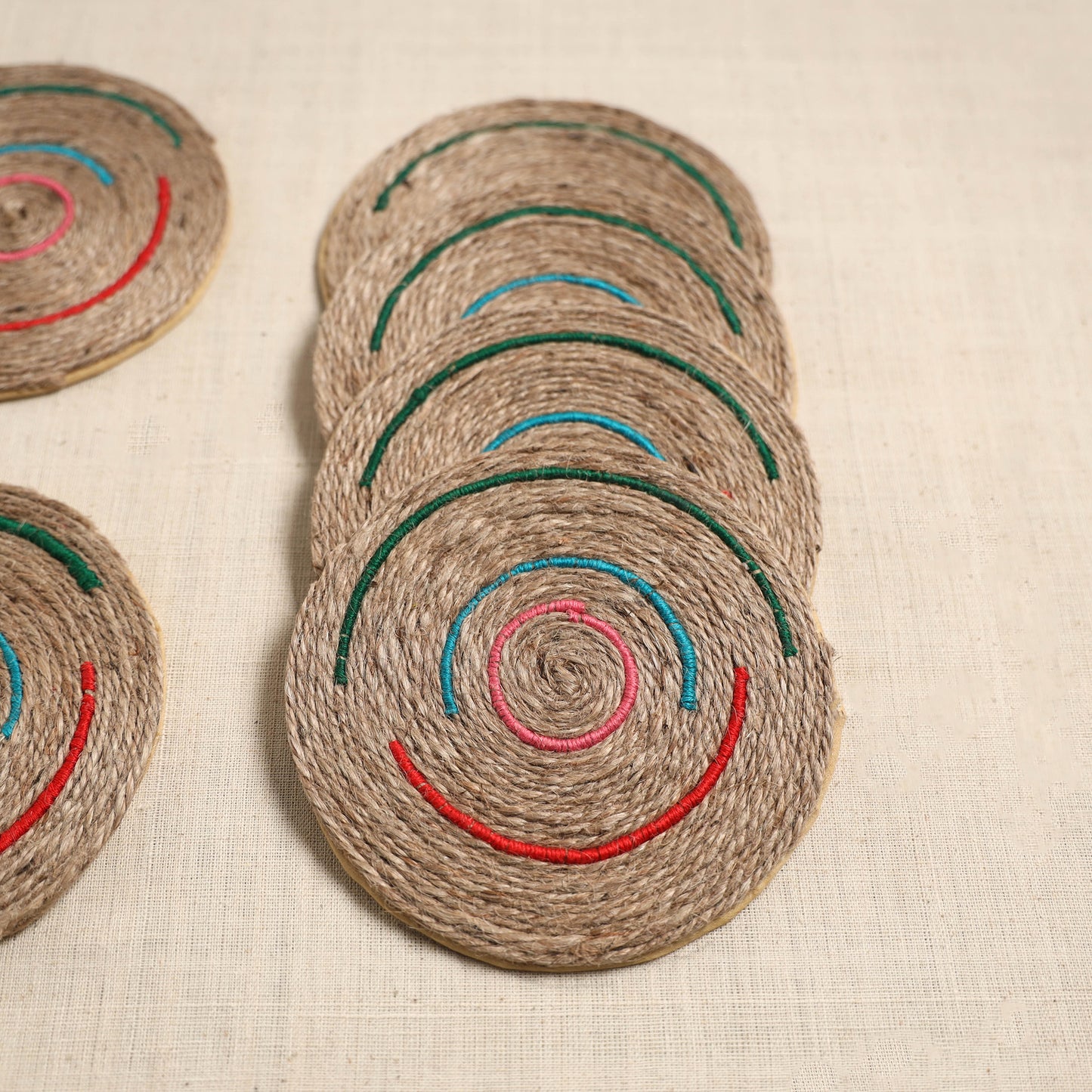 Jute Handcrafted Round Coaster (Set of 6) 11