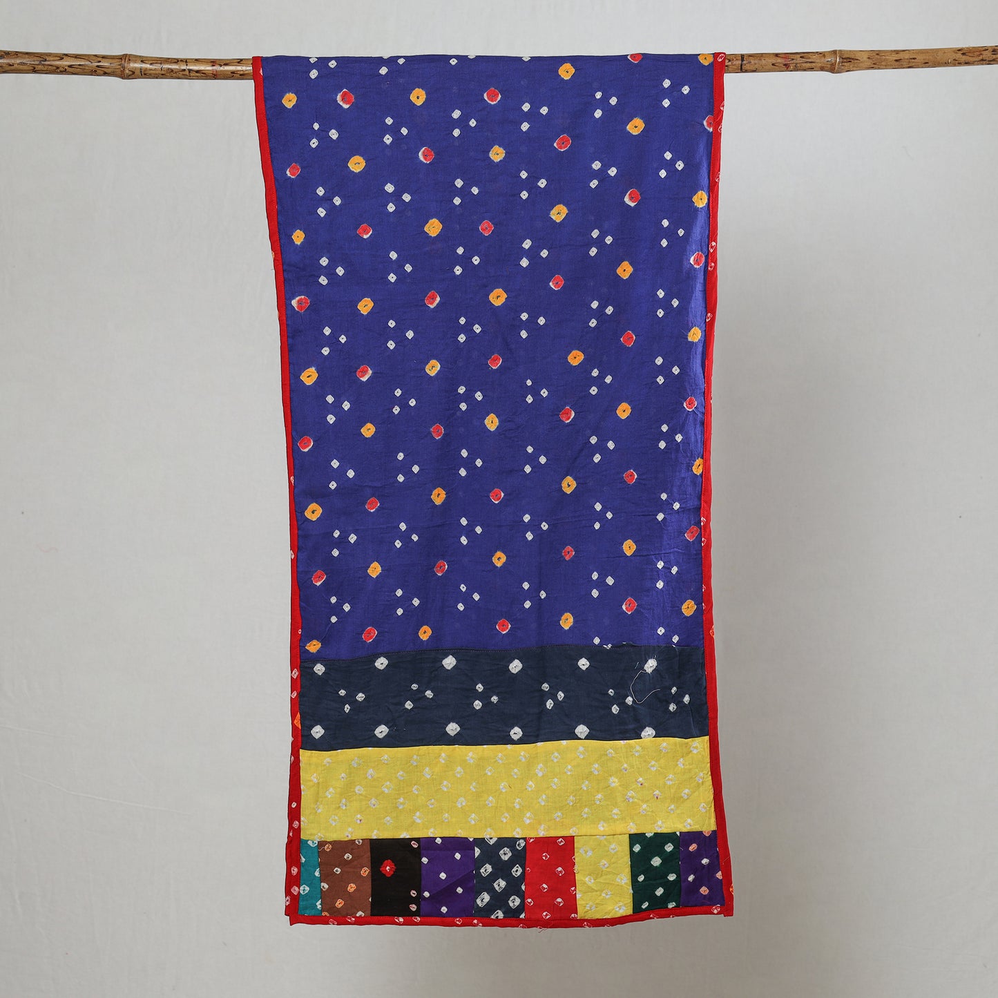 Multicolor - Bandhani Tie-Dye Patchwork Cotton Stole 06