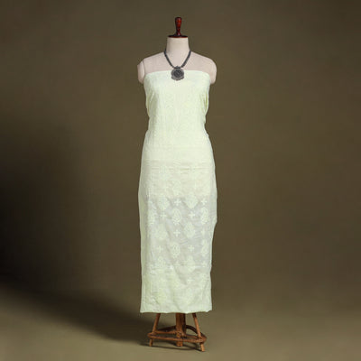Chikankari Hand Embroidery Mul Cotton Kurta Material 