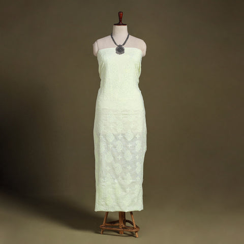 Chikankari Hand Embroidery Mul Cotton Kurta Material 
