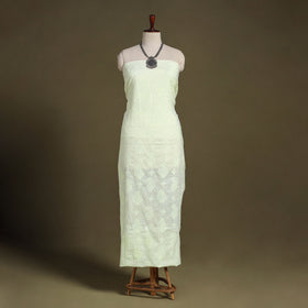 Chikankari Hand Embroidery Mul Cotton Kurta Material 