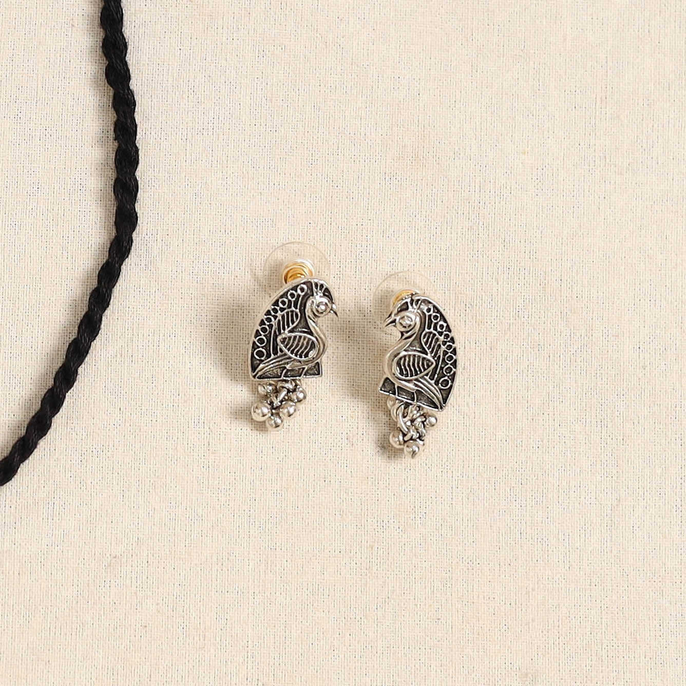 Black - german silver necklace set 04 - handcrafted