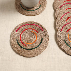 Jute Handcrafted Round Coaster (Set of 6) 12