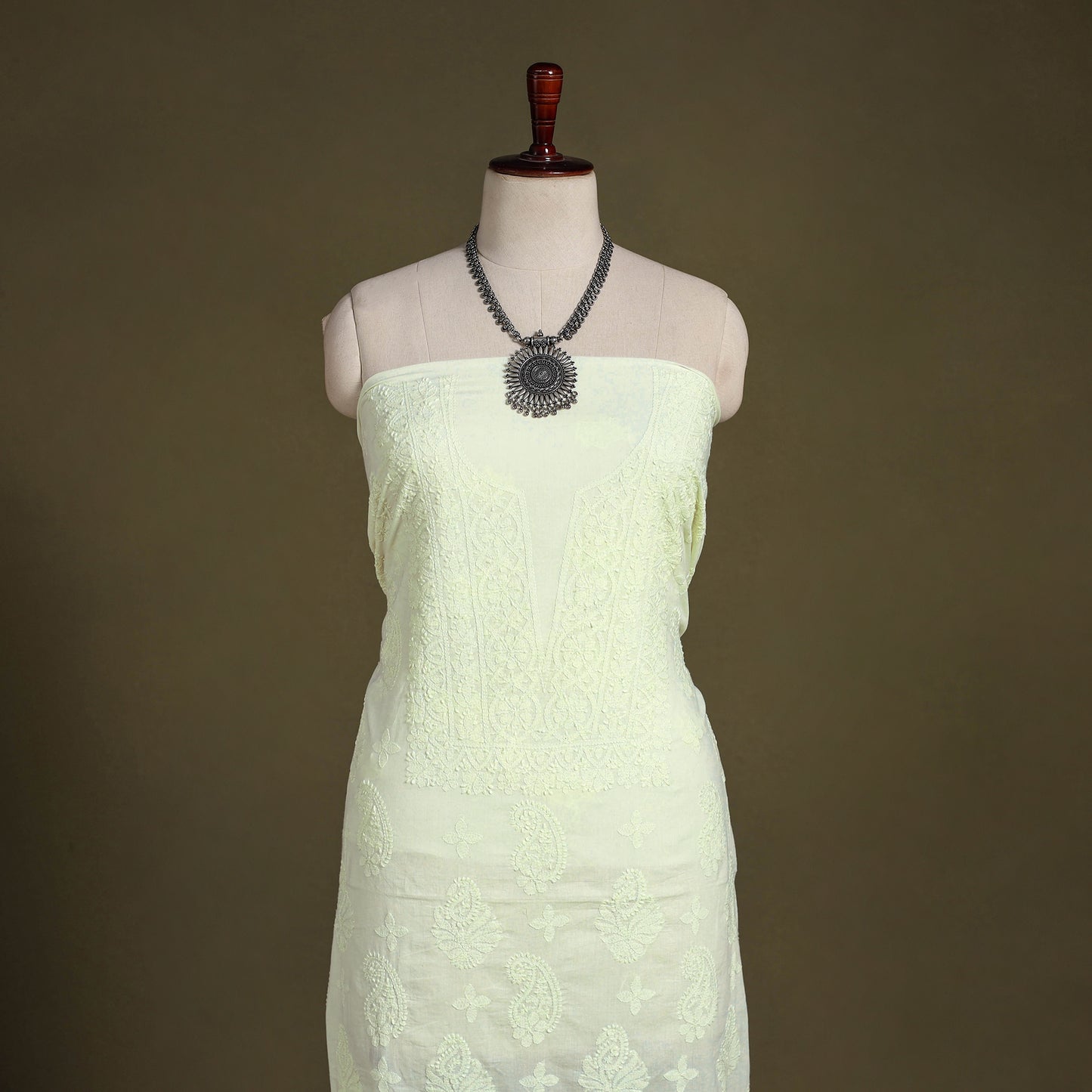 Chikankari Hand Embroidery Mul Cotton Kurta Material 