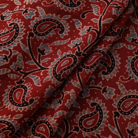 Ajrakh Hand Block Print Natural Dyed Pure Mul Cotton Fabric 08