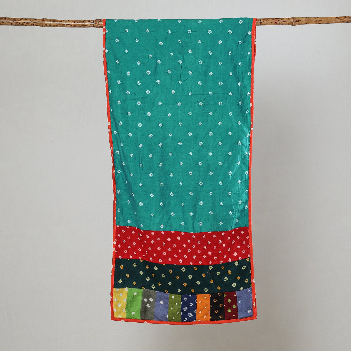 Multicolor - Bandhani Tie-Dye Patchwork Cotton Stole 03