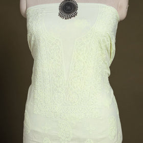 Chikankari Hand Embroidery Mul Cotton Kurta Material 