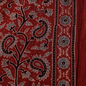 Ajrakh Hand Block Print Natural Dyed Pure Mul Cotton Fabric 08