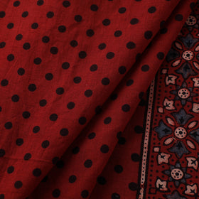 Ajrakh Hand Block Print Natural Dyed Pure Mul Cotton Fabric 09