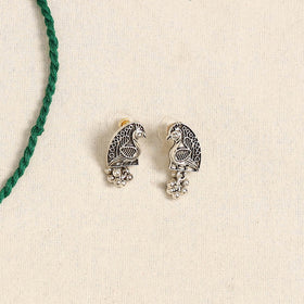 Green - german silver necklace set 01 - handcrafted