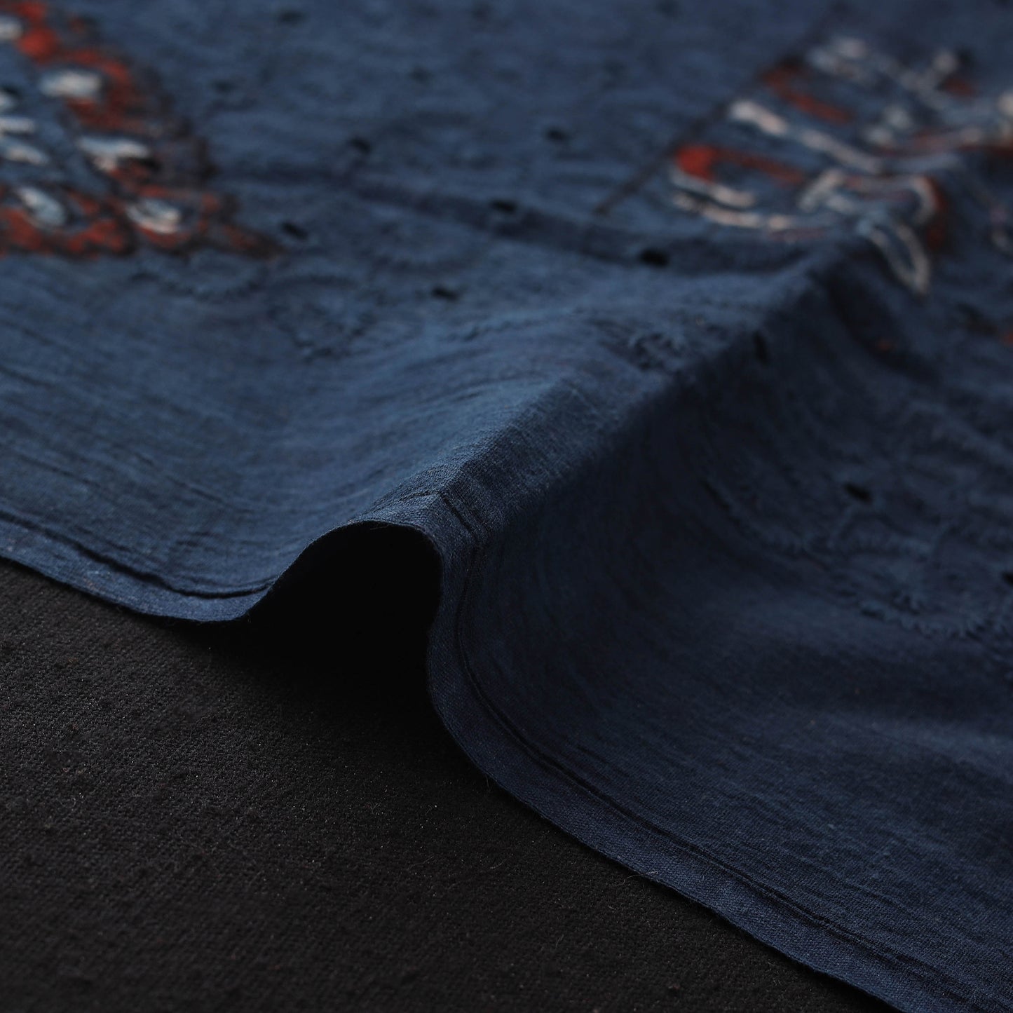 Hakoba Hand Block Ajrakh Print Natural Dyed Cotton Fabric 100