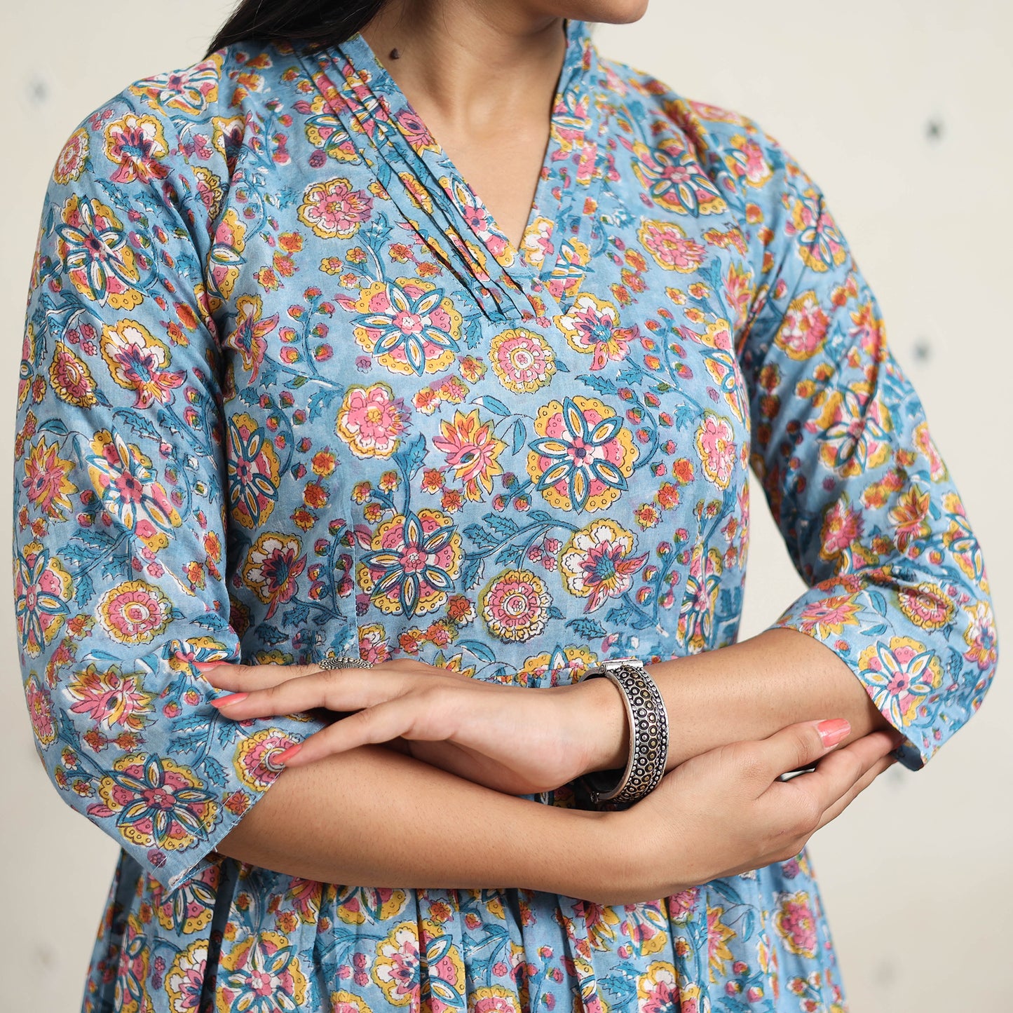 Block Print Cotton Sanganeri Kurta Set (Set of 3) 03