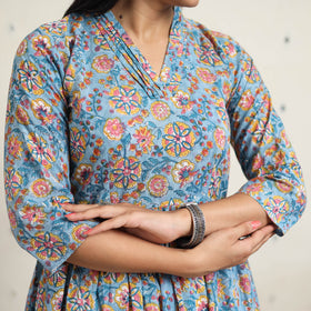 Block Print Cotton Sanganeri Kurta Set (Set of 3) 03