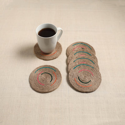 Jute Handcrafted Round Coaster (Set of 6) 15