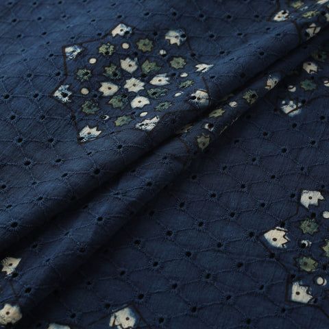 Hakoba Hand Block Ajrakh Print Natural Dyed Cotton Fabric  94
