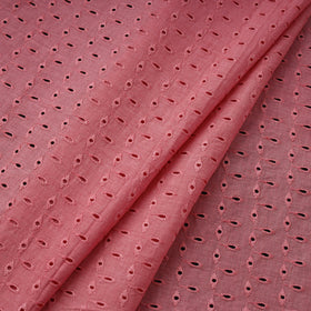  Peach Floral Embroidered Cotton Hakoba Fabric 