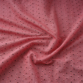  Peach Floral Embroidered Cotton Hakoba Fabric 