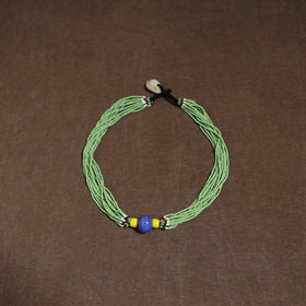 Green - Bead Work Handmade Baiga Tribal Moonga Dana Necklace 23