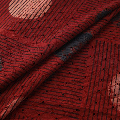 Hakoba Hand Block Ajrakh Print Natural Dyed Cotton Fabric 07