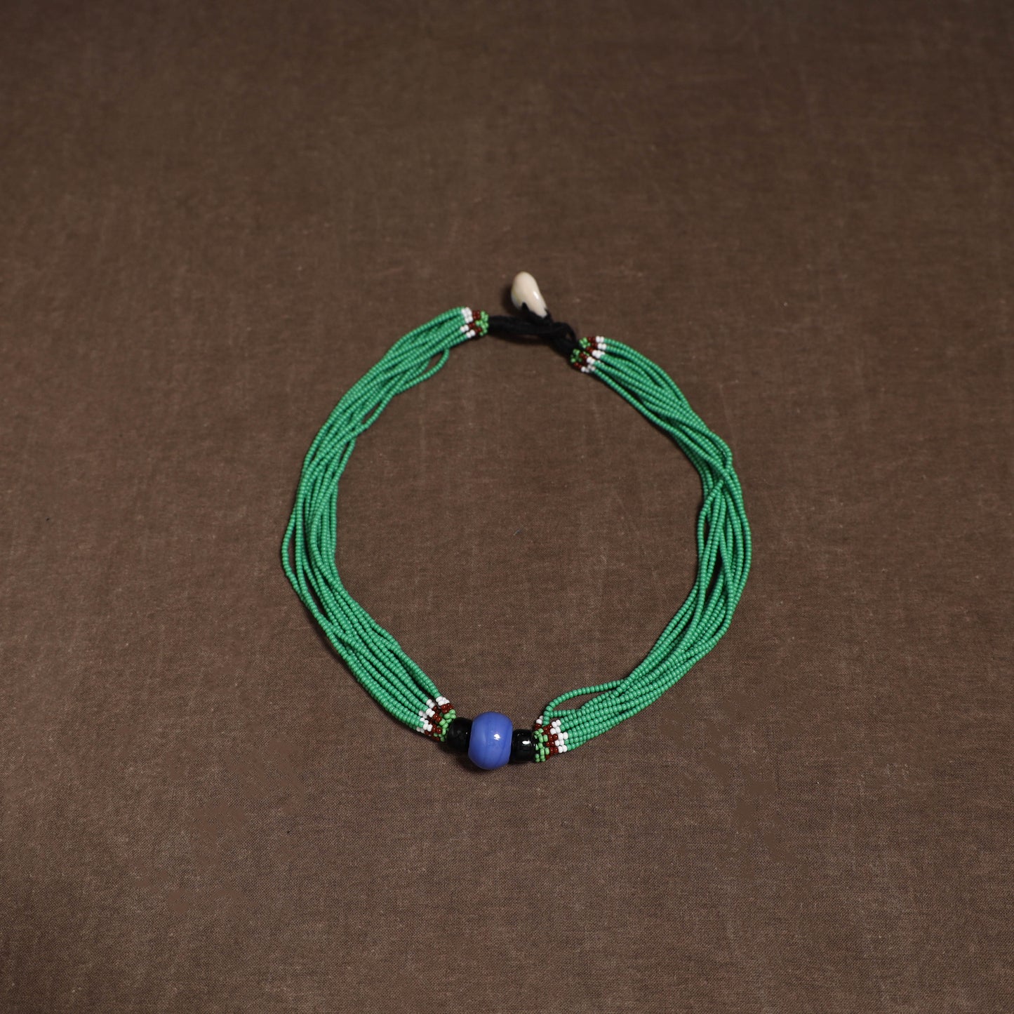 Green - Bead Work Handmade Baiga Tribal Moonga Dana Necklace 20