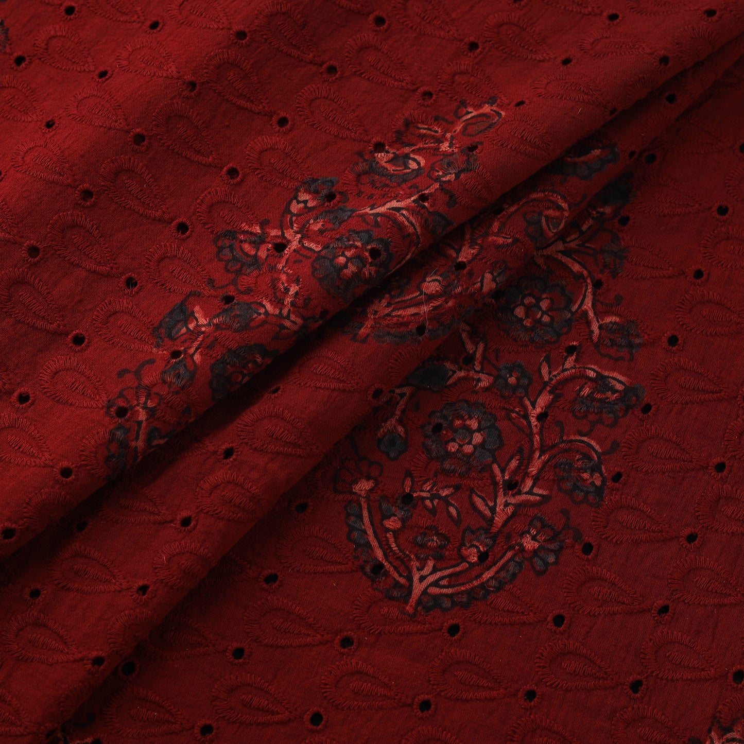Hakoba Hand Block Ajrakh Print Natural Dyed Cotton Fabric 06
