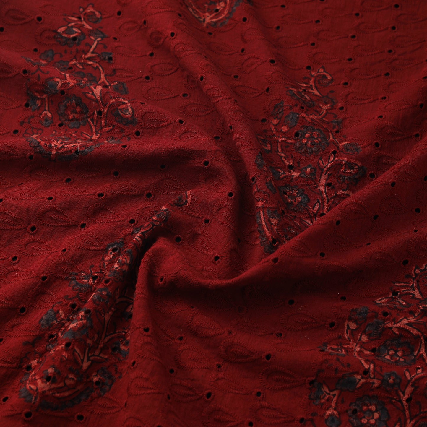 Hakoba Hand Block Ajrakh Print Natural Dyed Cotton Fabric 06