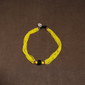 Yellow - Bead Work Handmade Baiga Tribal Moonga Dana Necklace 17