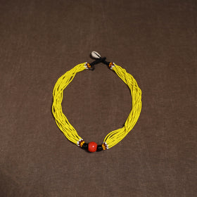 Yellow - Bead Work Handmade Baiga Tribal Moonga Dana Necklace 16