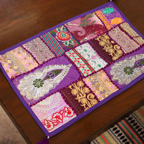 Purple - khambadiya patchwork cotton table mats (set of 6)