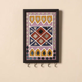 Kutch Mud Mirror Work Lippan Art Key Holder (9 x 6 in) 50