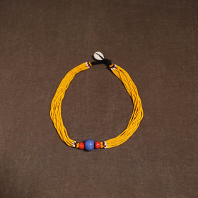 Yellow - Bead Work Handmade Baiga Tribal Moonga Dana Necklace 14