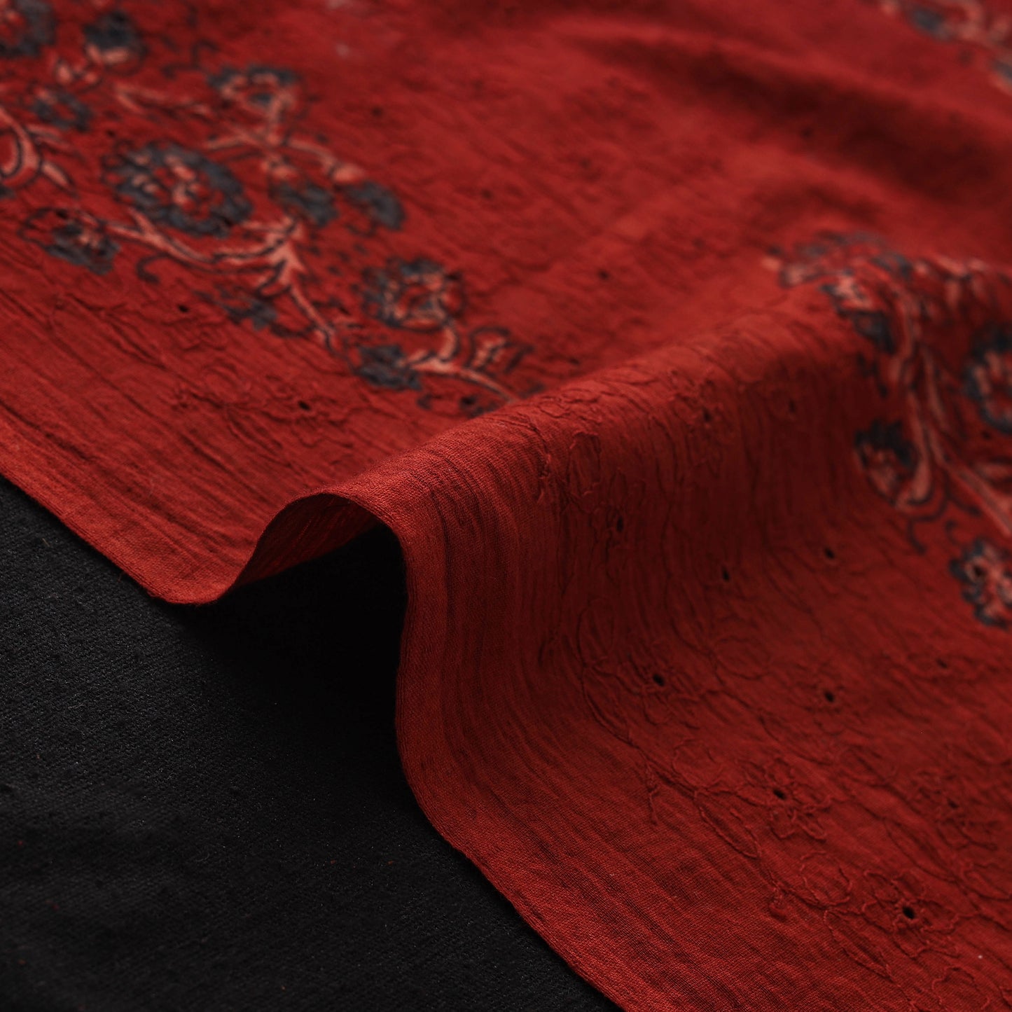 Hakoba Hand Block Ajrakh Print Natural Dyed Cotton Fabric 05
