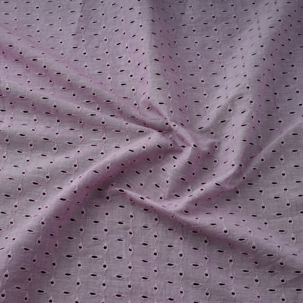 Purple - Floral Embroidered Cotton Hakoba Fabric 24