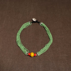 Green - Bead Work Handmade Baiga Tribal Moonga Dana Necklace 11