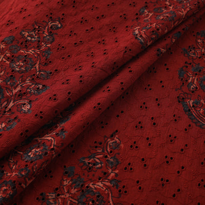 Hakoba Hand Block Ajrakh Print Natural Dyed Cotton Fabric 04