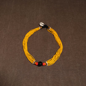 Yellow - Bead Work Handmade Baiga Tribal Moonga Dana Necklace 10