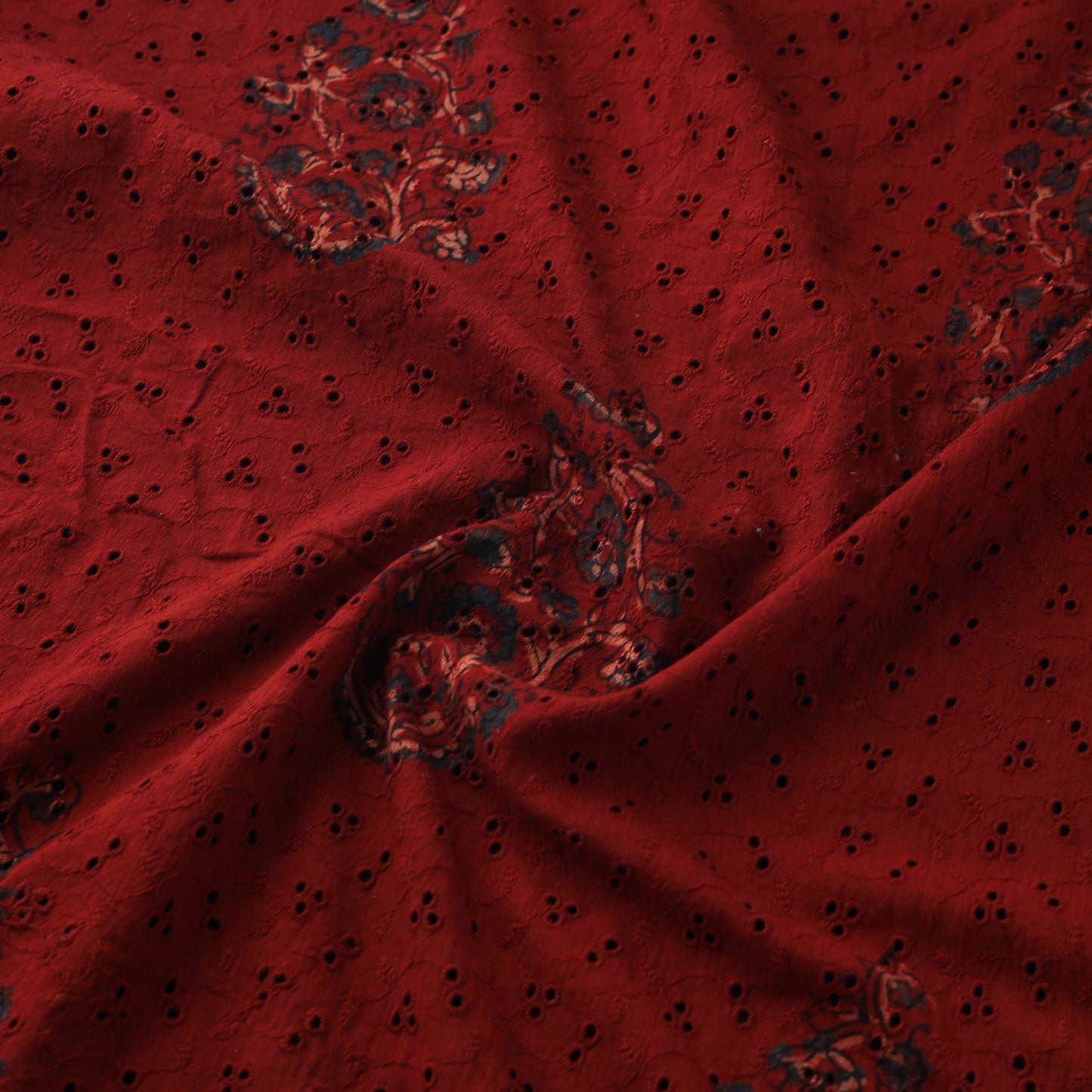 Hakoba Hand Block Ajrakh Print Natural Dyed Cotton Fabric 04