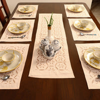 Applique Cut Work Table Runner with Table Mat Set 76